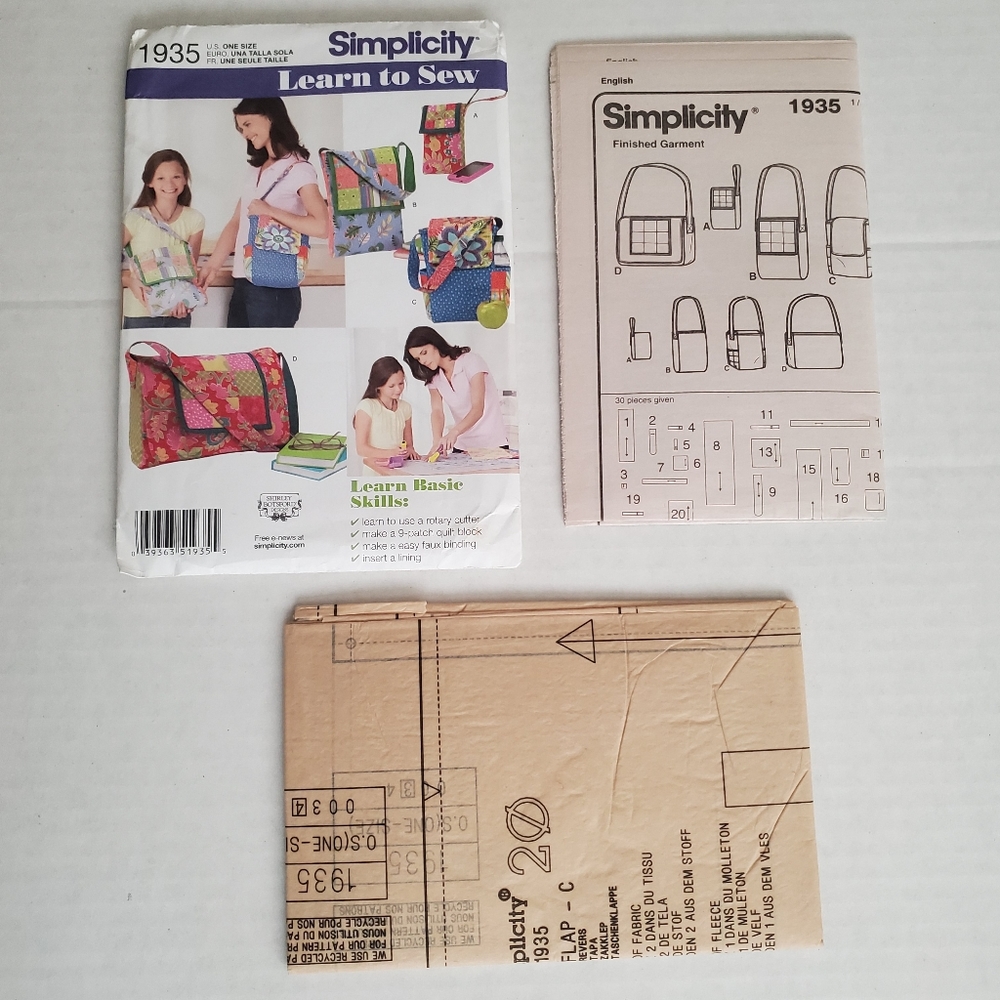 Simplicity Quilted Bags Sewing Pattern - Picture 4 of 4